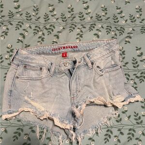 Lucky Brand Light Wash Jean Shorts with Frayed Hem